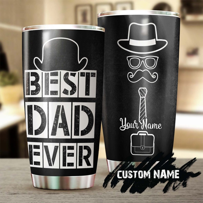 Best Dad Ever Personalized Tumbler-Birthday Christmas Gift Father'S Day Gift For Father Dad From Daughter Son