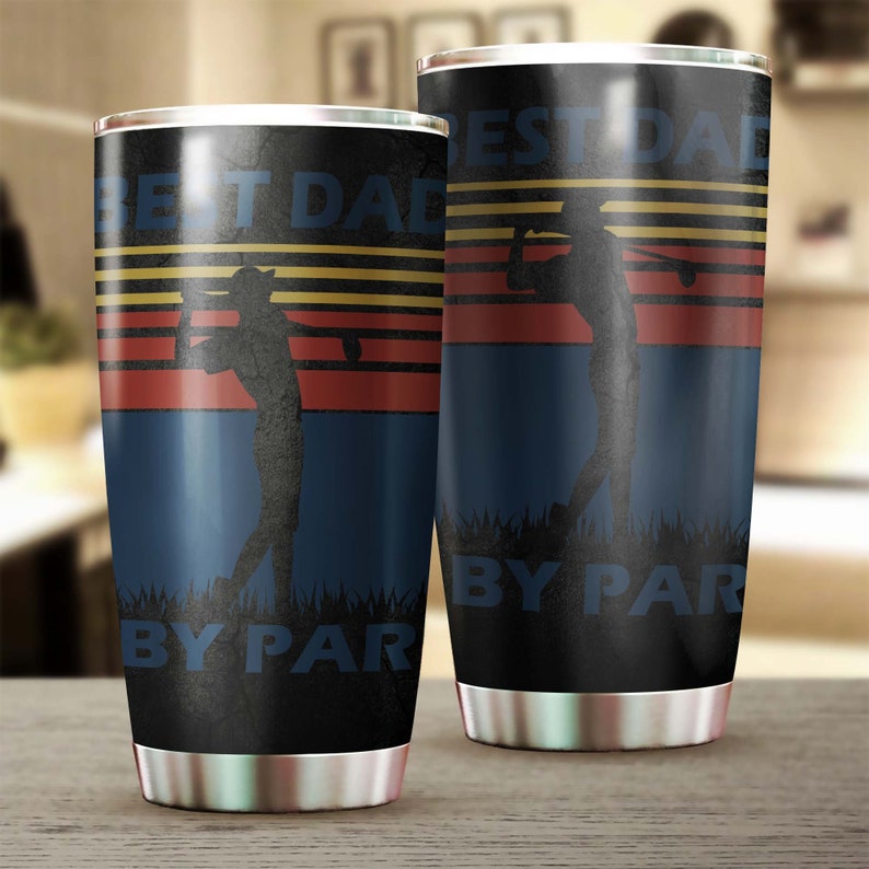 Golf Best Dad By Par Tumbler-Birthday Christmas Gift Father'S Day Gift For Father Golf Lover From Son Daughter