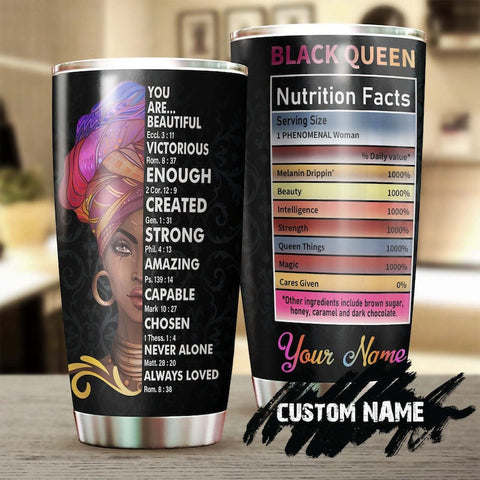 You Are Beautiful Enough Bible Personalized Tumbler-Black Women Tumbler -Birthday Gift Christmas Gift For Black Women-Black Women Present