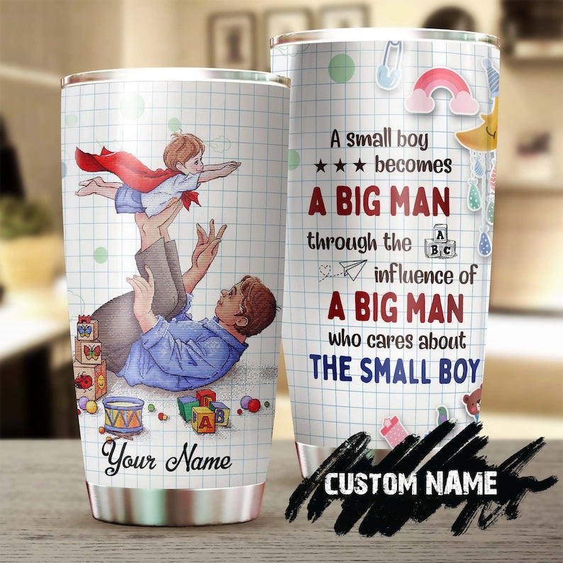 Daddy My Man Small Boy Personalized Tumbler-Birthday Gift Christmas Gift Father'S Day Gift For Father Dad From Son Daughter