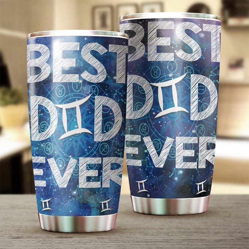 Gemini Best Dad Ever Zodiac Horoscope Lover Tumbler-Birthday Christmas Gift Father'S Day Gift For Dad From Son Daughter