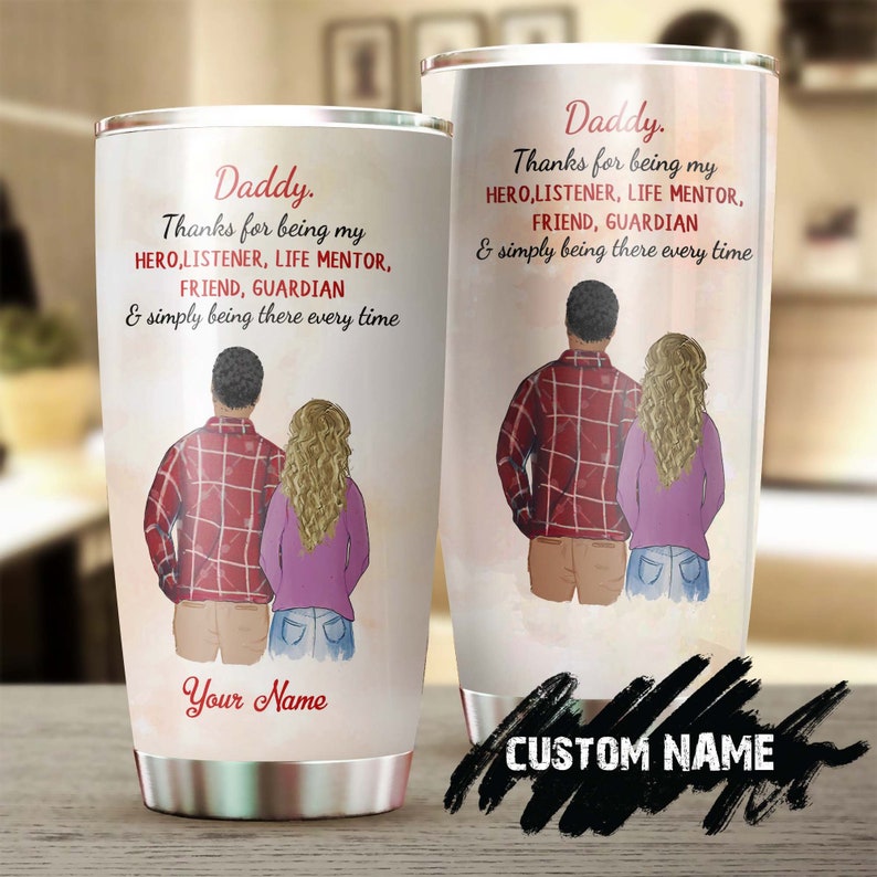 Touching Letter Thank You Dad For Being My Hero Personalized Tumbler-Birthday Gift Christmas Gift Father'S Day Gift For Dad From Daughter