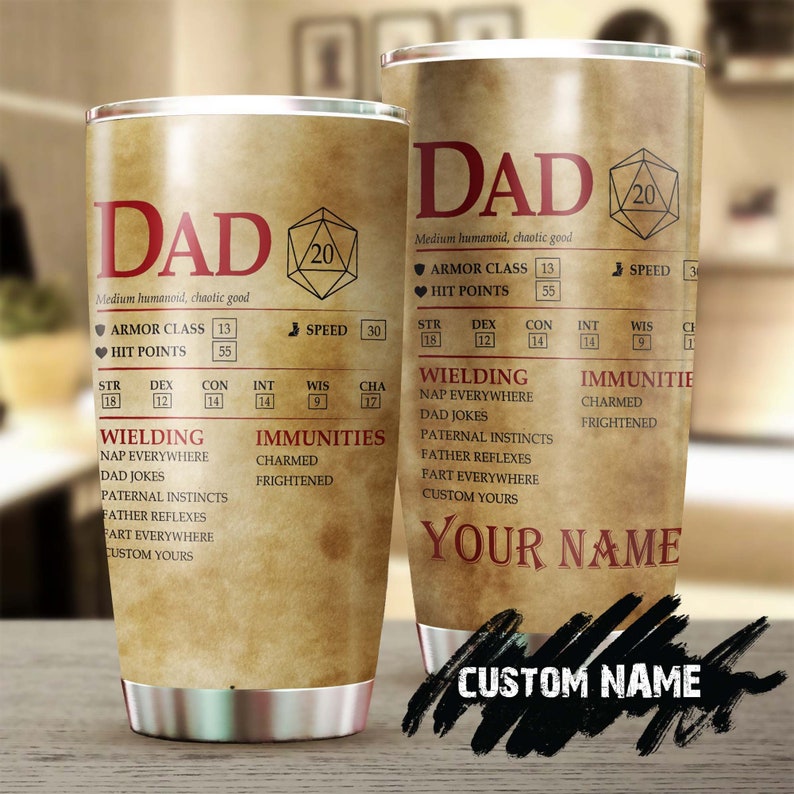 Dad Dna Stats Funny Biology Personalized Tumbler-Birthday Gift Christmas Gift Father'S Day Gift For Dad Biology Doctor Dad