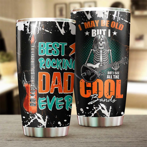 Best Rocking Dad Ever Tumbler-Birthday Gift Christmas Gift Father'S Day Gift For Rocker Dad From Son From Daughter