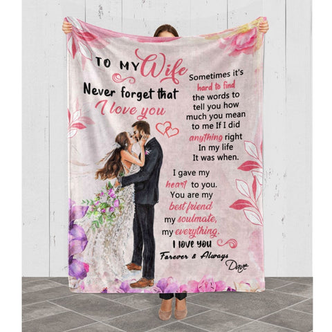 Valentine Birthday Anniversary Personalize Gift From Husband Wife Blanket, Custom Blanket for Birthday Gift /Valentine Day,Blanket For wife