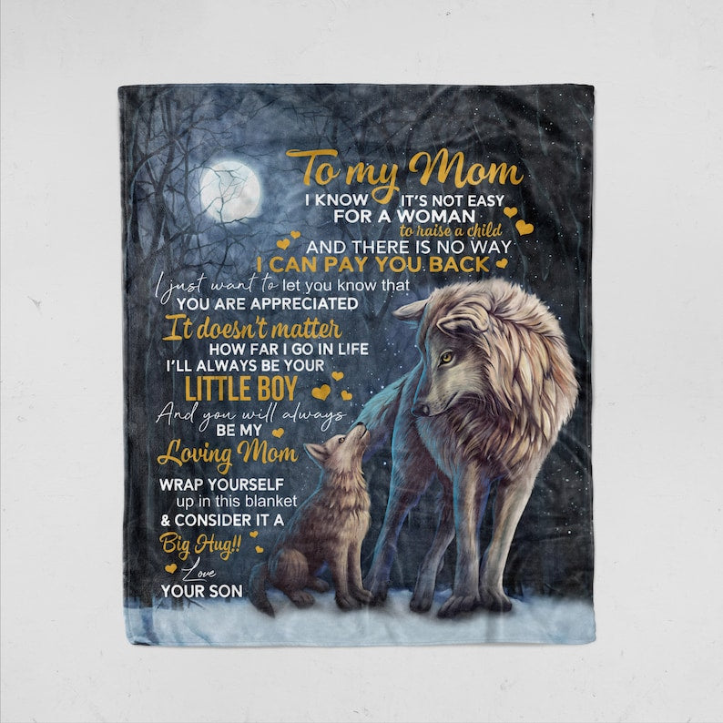 To My Mom Blanket, Mother's Day Personalized Gift To My Mom Love From Son, Gift for Mothers, Blanket For Mom, Family Throw Blanket