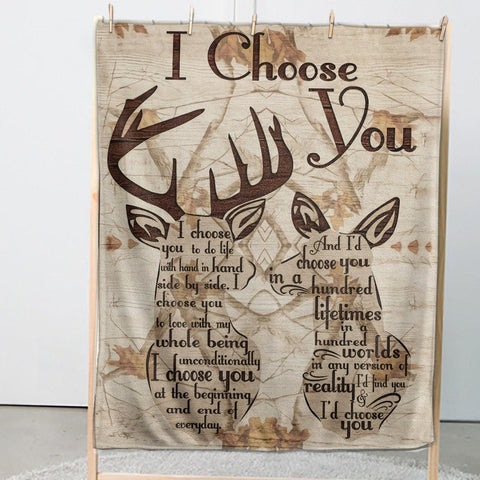 Valentine Blanket, Valentine Gift, Deer Blanket, Gift for wife, Gift for Husband, Gift for lover, Aniversary Gift, Deklew for Love