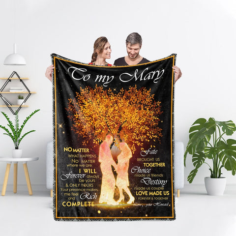 To My Wife Custom Blanket, Valentine Birthday Anniversary Personalized Blanket Gift from Husband Wife, Custom Name Blanket, Memorial Blanket,