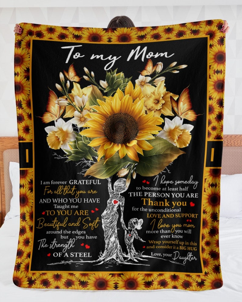 To My Mom Blanket From Daughter I Love You So Much Blankets, Mom Gift For Mother'S Day Birthday Wedding Anniversary Christmas