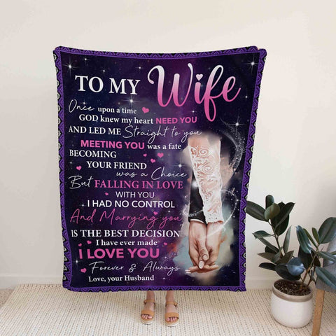 To My Wife Blanket From Husband, Blanket For Wife, Custom Name Blanket, Personalized Blankets For Wife, Birthday Anniversary Christmas Valentine Gift For Her