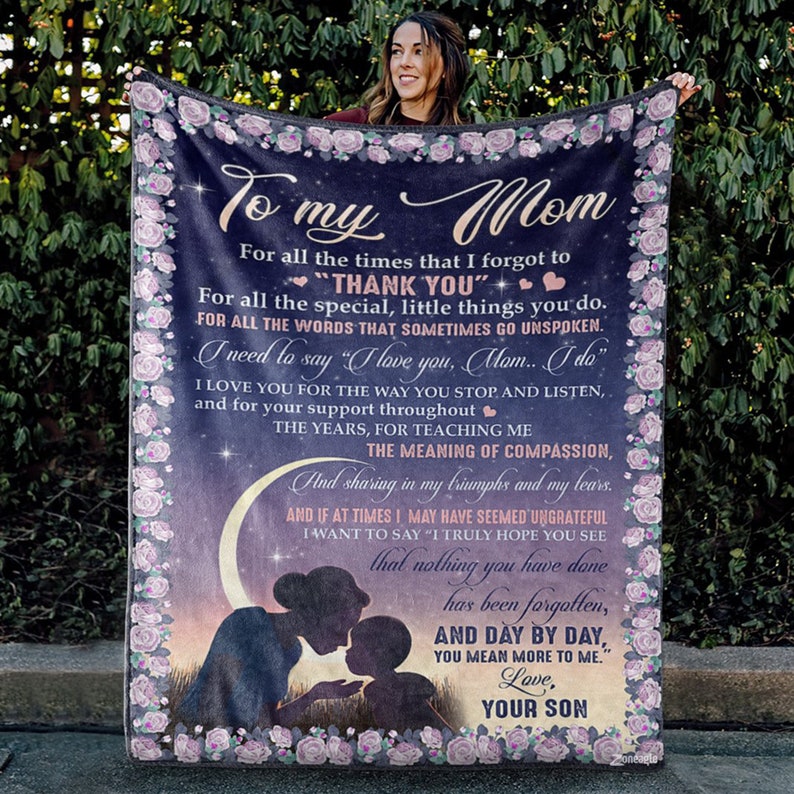 To My Mom Blanket, For All The Times Blanket, Mother's Day Personalized Gift From Sons,