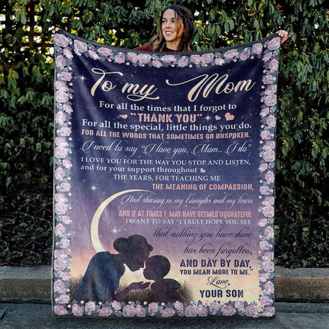 To My Mom Blanket, For All The Times Blanket, Mother's Day Personalized Gift From Sons,