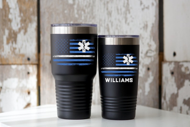 EMS Tumbler - EMS Gifts - EMS Mug - Paramedic Tumbler - Paramedic Gift - Thin White Line Tumbler - Emt Gifts - Emt Tumbler - Personalized