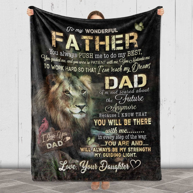 To My Wonderful Father Blanket, Gift For Dad, Father's Day Gift For Dad To My Dad Gift From Daughter, Blanket Gift For Him, Dad Blanket