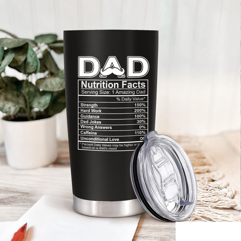 Personalized Gifts For Dad From Daughter Son Kids, Dad Nutritional Facts, Dad Tumbler, Funny Gifts For Dad, Fathers Day Gifts