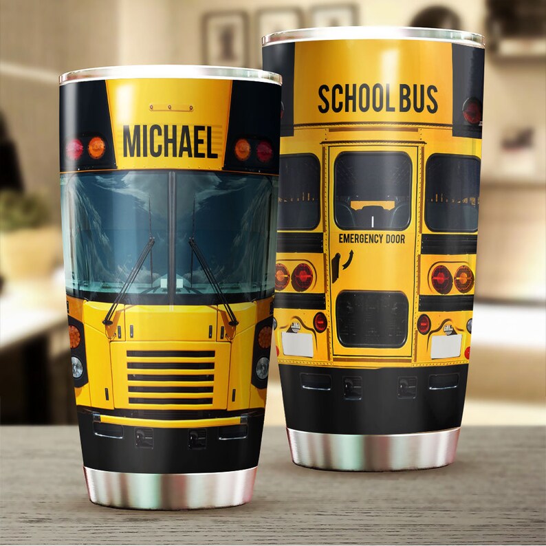 Personalized Name Bus Driver Tumbler, School Bus Driver Tumbler, Bus Driver Appreciation Gifts, Bus Driver Gift, Back to School Gift for Kid