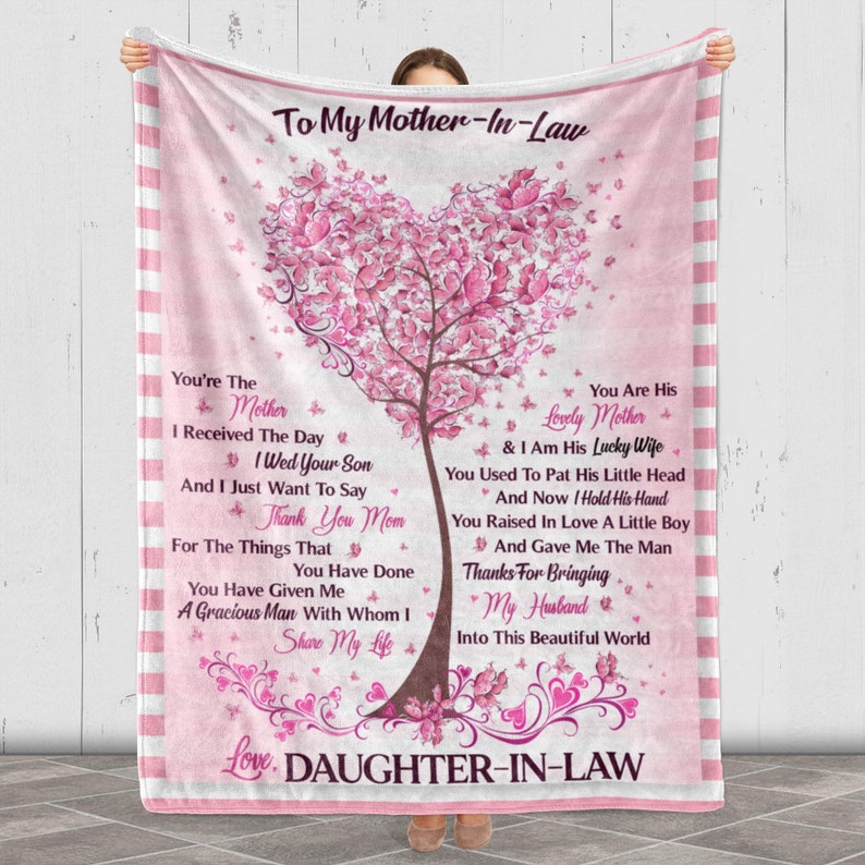 To My Mother In Law Thank you Blanket From Daughter In Law, Mother's Day Gift For Mother In Law From Daughter In Law