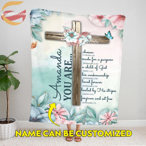 Custom Bible Verse Blanket, Christian Bible Custom Name You Are Blanket, Christian Throw Blanket, God Soft Throw Blanket, Bible Verses Throw