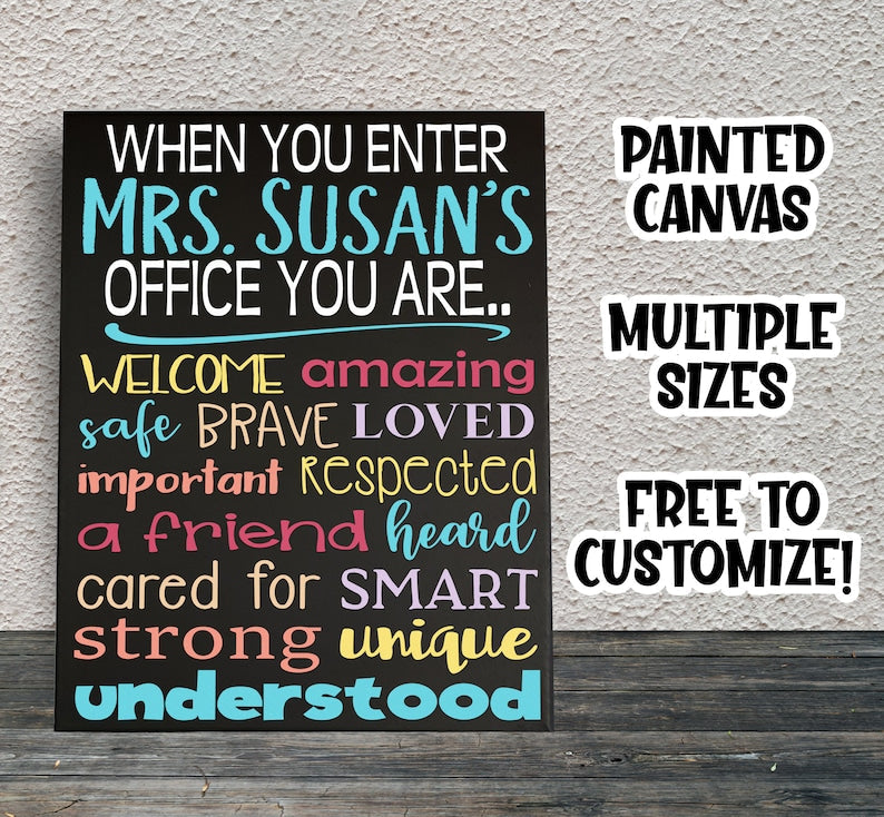 When You Enter This Office, Personalized Office Sign, Therapist Office, Counselor Office, Social Worker Sign, Door Sign, Gift For Principal