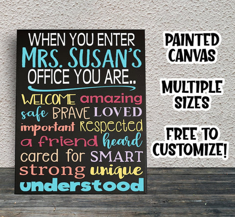 When You Enter This Office, Personalized Office Sign, Therapist Office, Counselor Office, Social Worker Sign, Door Sign, Gift For Principal