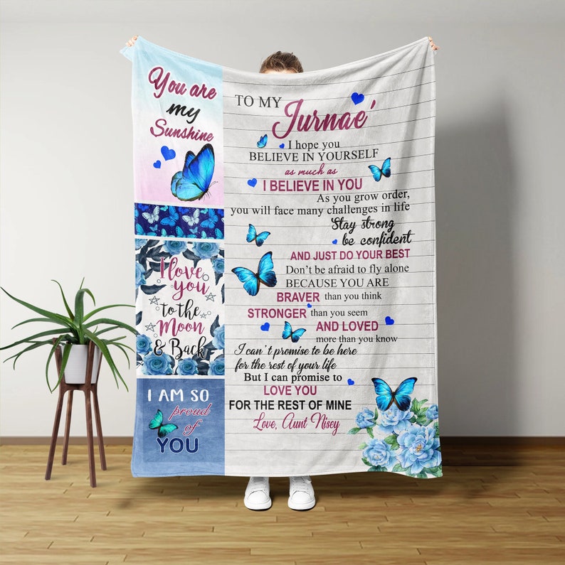 To My Niece Blanket, Custom Name Blanket, Valentine Birthday Mother day Blanket, You Are My Sunshine Blanket, Blanket For Gift