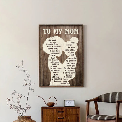 To My Mom Black Mom Canvas, Mother's Day Gift to Black Mother From Kids daughters, Home Wall Decoration