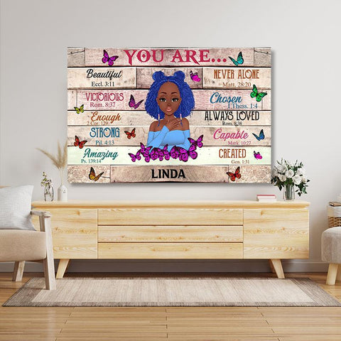 Black Girl You Are Beautiful Black Teenage Wall Art Personalized Canvas Wall Art