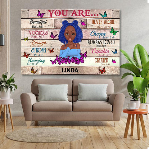 Black Girl You Are Beautiful Black Teenage Wall Art Personalized Canvas Wall Art