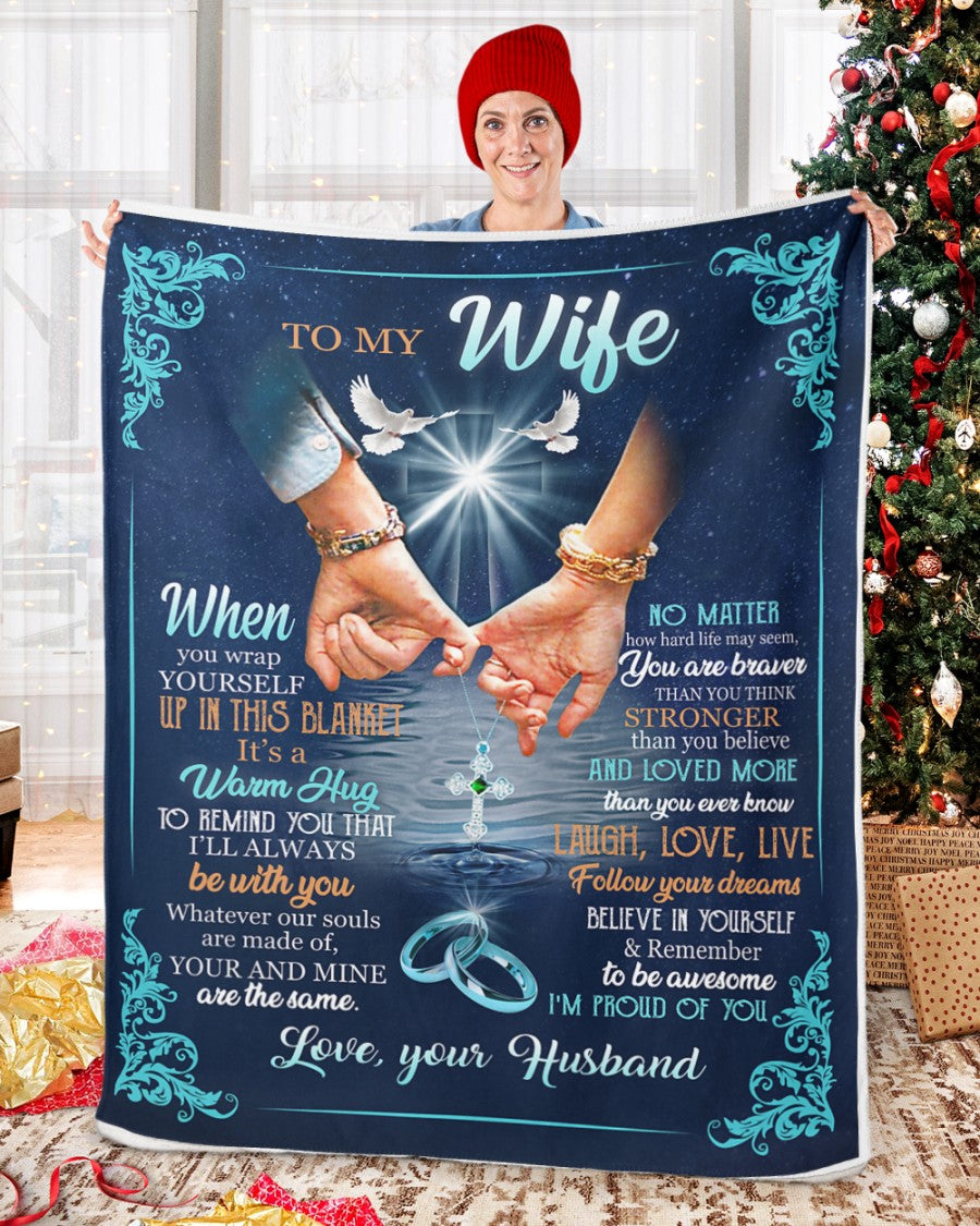 To My Wife Blanket From Husband - Personalized Blanket Gift For Birthday Anniversary Wedding Mothers Day Gift For Her